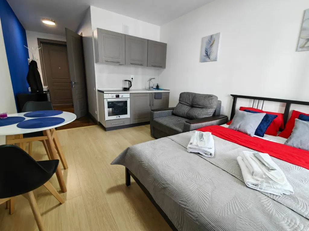 Студия однокомнатная у Горьковской, в Кузнечихе, 26 м², Нижний Новгород — спальня, фото 5