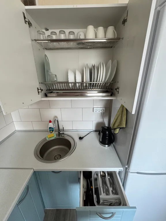 Квартира однокомнатная на проспекте Ручьёвском, 33 м², Мурино — кухня, фото 6