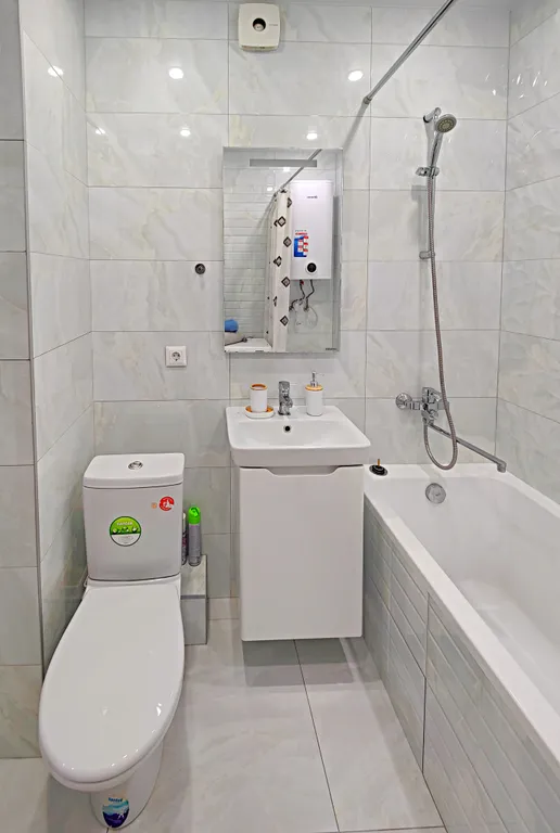 Квартира однокомнатная в Промышленном, 42 м², Самара — ванная комната, фото 3