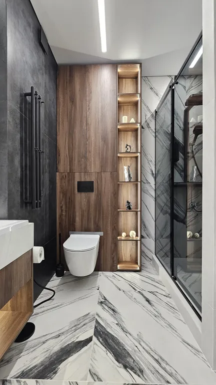 Апартаменты однокомнатные в Ново-Савиновском, 45 м², Казань — ванная комната, фото 5