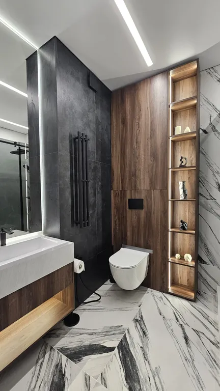 Апартаменты однокомнатные в Ново-Савиновском, 45 м², Казань — ванная комната, фото 7