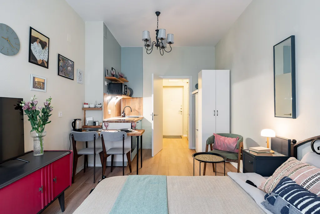 Студия однокомнатная в Колпинском, 26 м², Колпино — кухня, фото 2