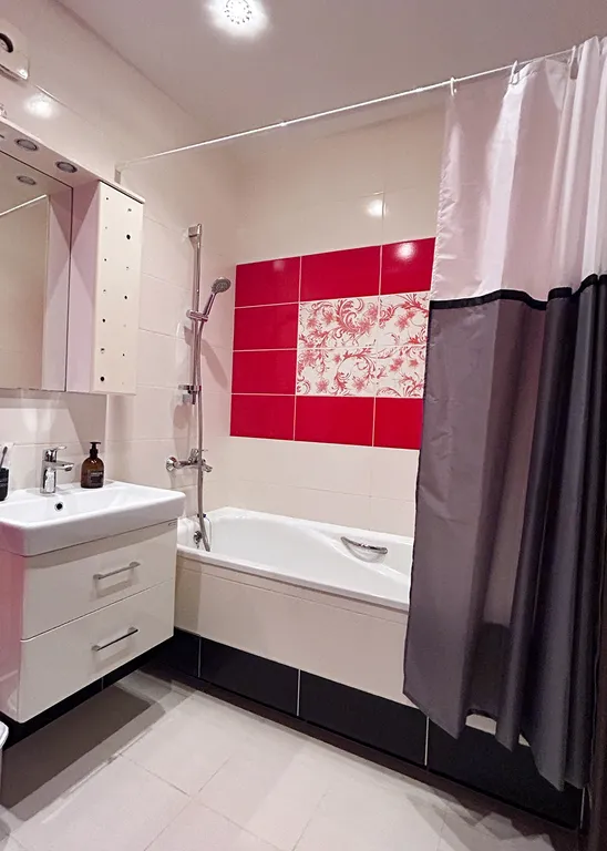 Квартира однокомнатная в Железнодорожном, 43 м², Самара — ванная комната, фото 3