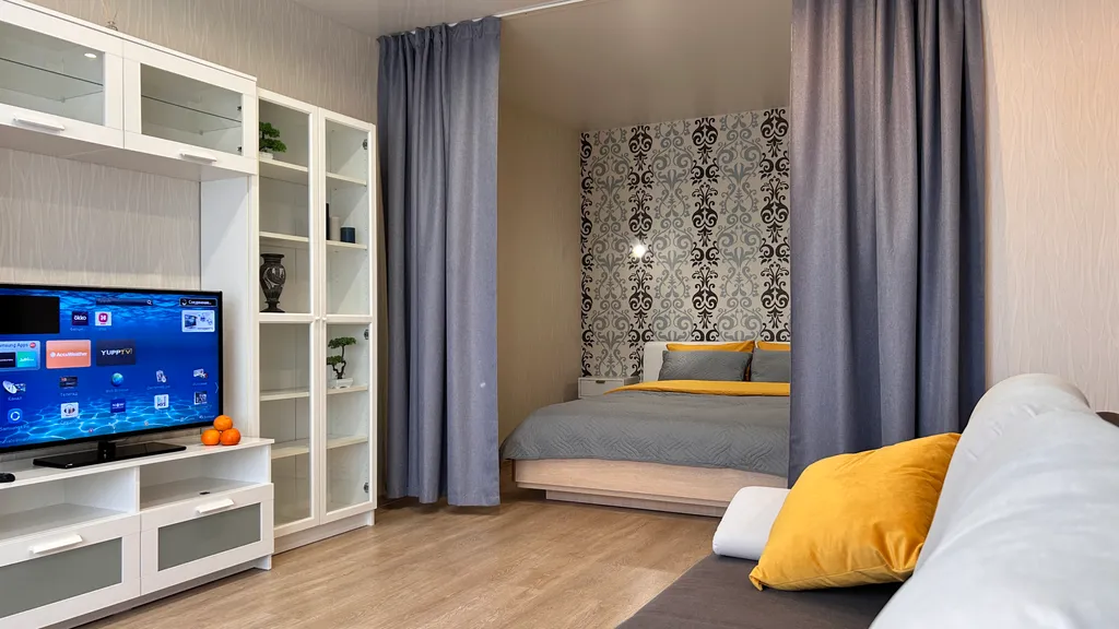 Квартира однокомнатная в Железнодорожном, 43 м², Самара — спальня