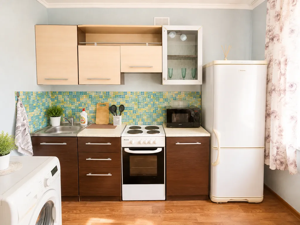 Квартира однокомнатная на улице Мире, 33 м², Юрга — кухня, фото 2
