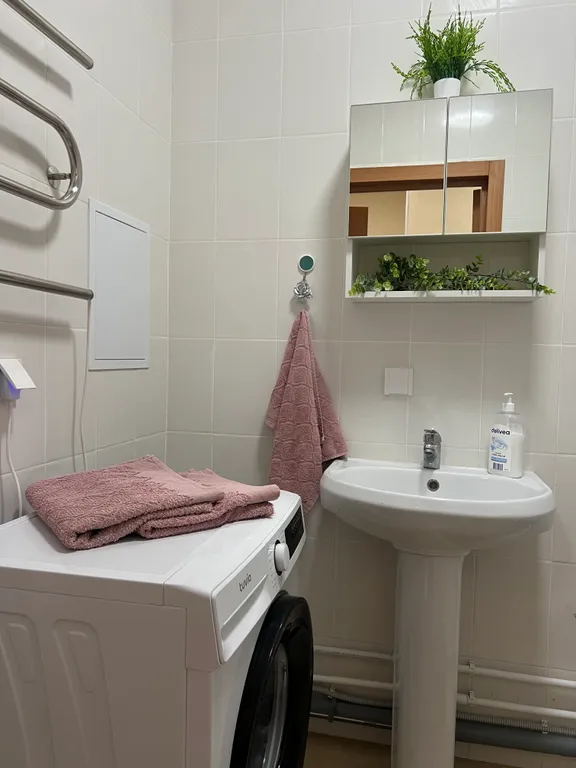 Квартира однокомнатная в микрорайоне ДЗФС, 45 м², Дмитров — ванная комната