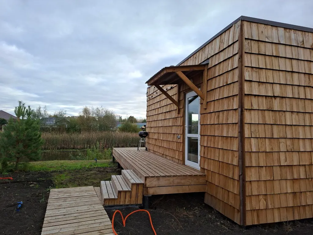 Дом с панорамным видом и ванной