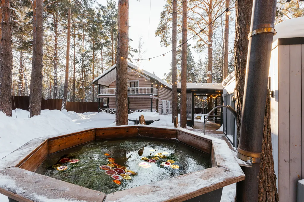 Дом на 11 спальных мест с баней и горячим чаном под открытым небом