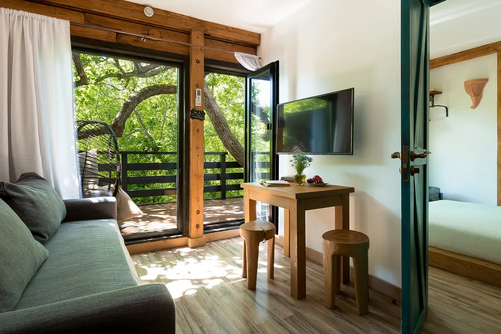 Апартаменты Панорамные делюкс с террасой и видом на парк — спальное место
