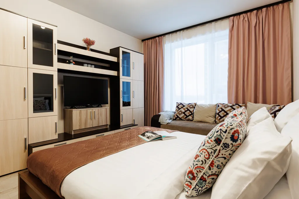 Квартира однокомнатная у метро Ботанический сад, 40 м², Москва — спальня, фото 5