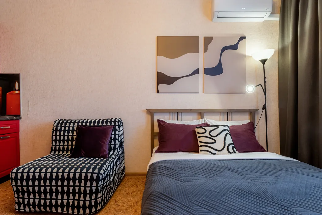 Студия однокомнатная в Московском, 30 м², Нижний Новгород — спальня
