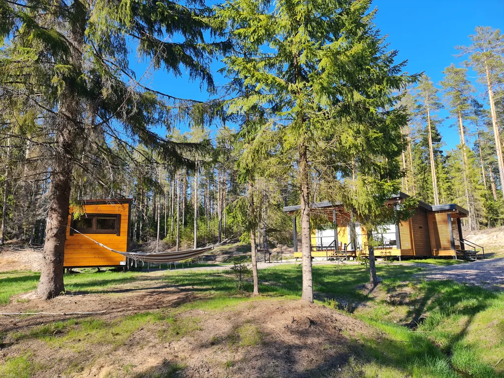 Коттедж у озера в сосновом лесу