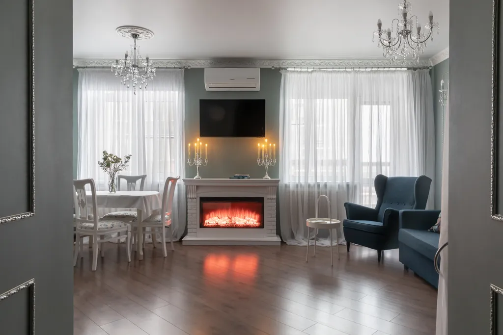 Квартира с сауной и камином в новом доме в центре