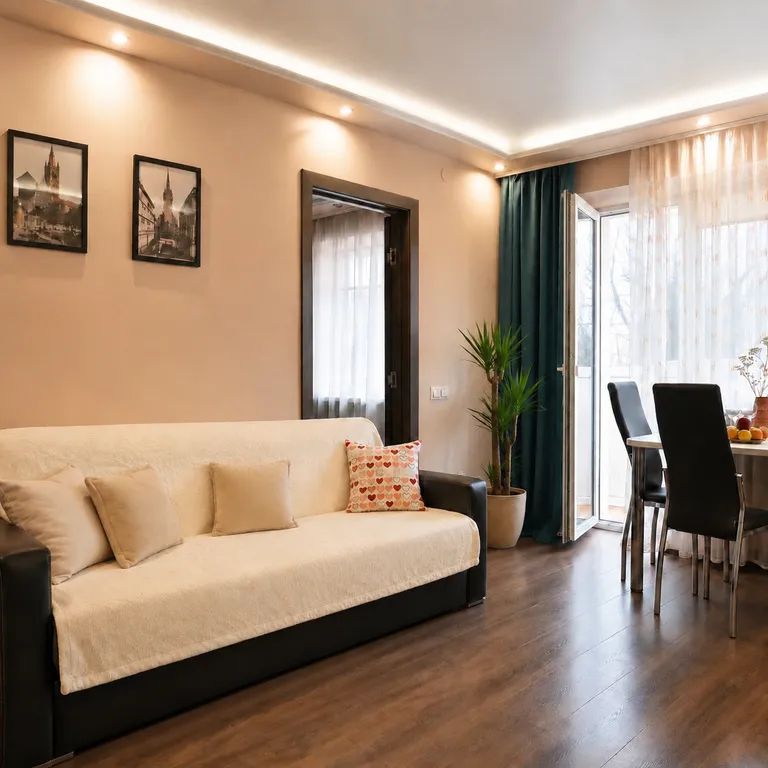 Квартира двухкомнатная в Ленинградском, 57 м², Калининград — спальня, фото 3