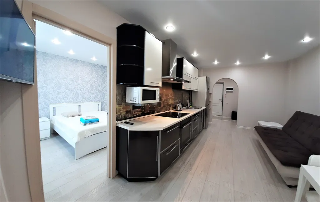 Студия однокомнатная на улице Средне-Московской, 46 м², Воронеж — кухня, фото 2