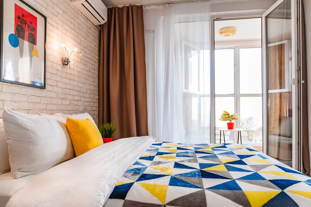Апартаменты двухкомнатные на улице Таманской, 58 м², Анапа — спальня, фото 8