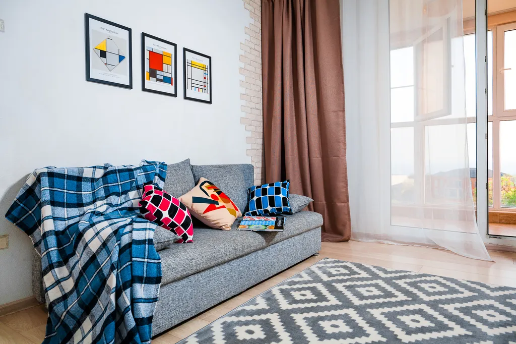 Апартаменты двухкомнатные на улице Таманской, 58 м², Анапа — спальня, фото 9