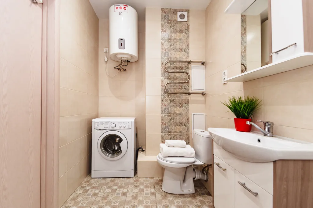 Апартаменты двухкомнатные на улице Таманской, 58 м², Анапа — ванная комната, фото 3