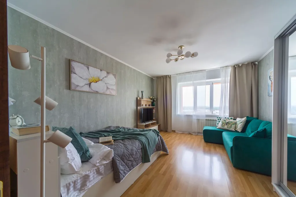 Квартира однокомнатная в Железнодорожном, 45 м², Самара — спальня, фото 4