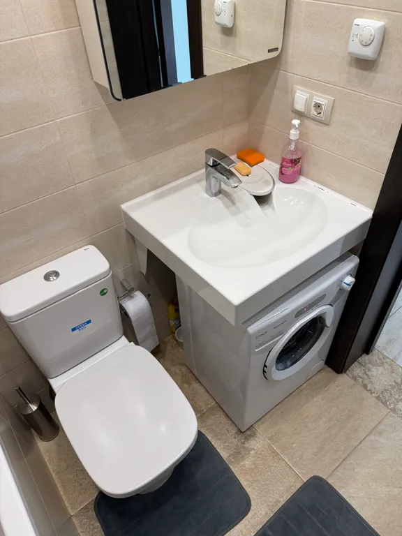 Студия однокомнатная в Адлерском, 40 м², Красная Поляна — ванная комната, фото 2