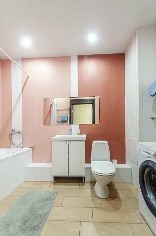 Квартира однокомнатная у Российской, в Октябрьском, 53 м², Самара — ванная комната, фото 2
