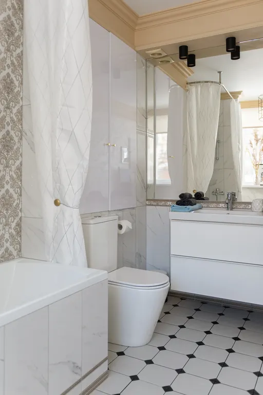 Квартира двухкомнатная у Горьковской, в Печёрах, 44 м², Нижний Новгород — ванная комната, фото 5